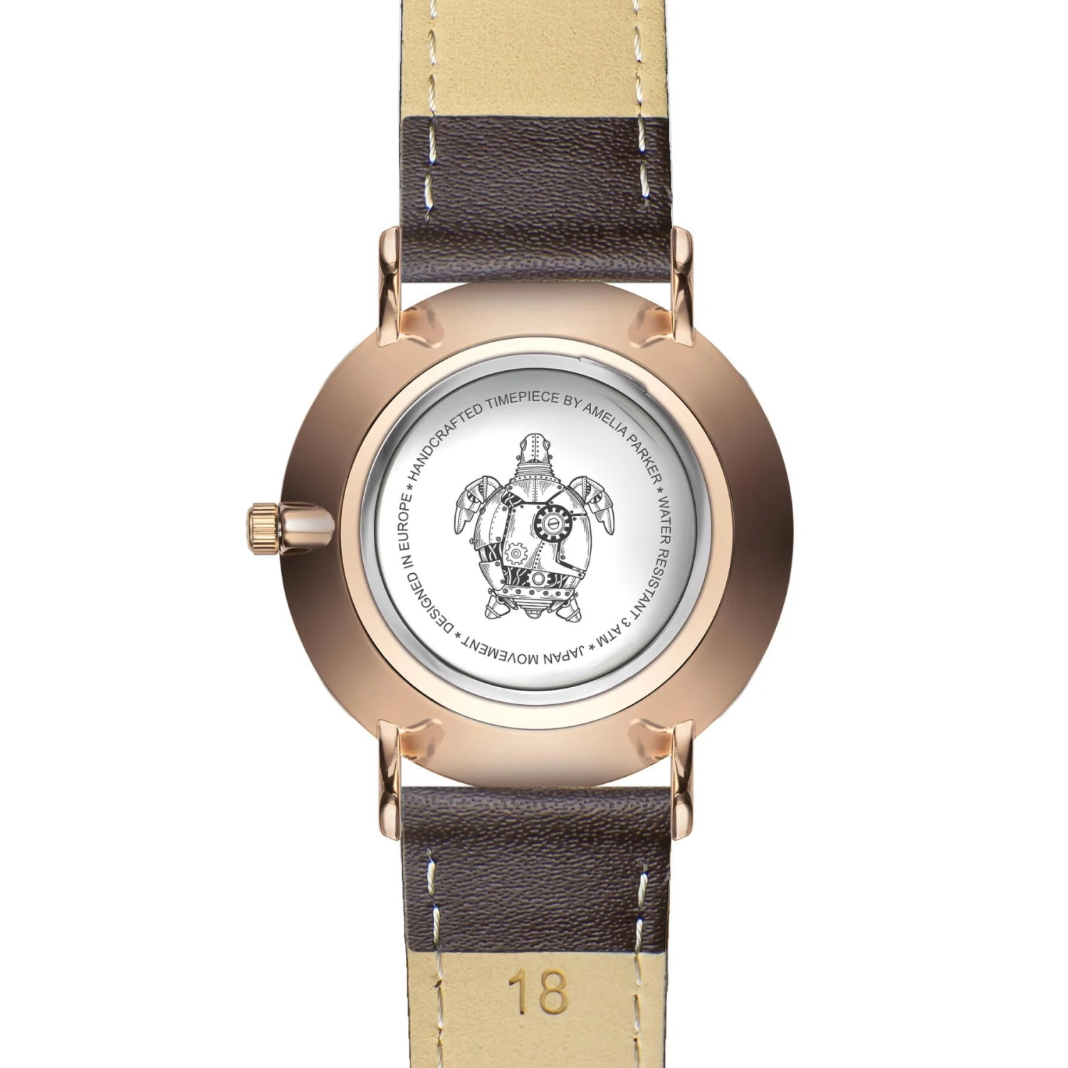 Lederen Horloge Voor Vrouwen Amelia Parker Fossil Brown 4 Lederen Horloge Voor Vrouwen Amelia Parker Fossil Brown - Image 2