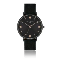 Lederen Horloge Voor Vrouwen Amelia Parker Night Reef Black