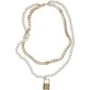 Damesketting Urban Classics Padlock Pearl Layering -Accessoires Verkoop urban classics tb6464 00109 0