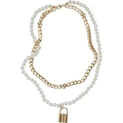 Damesketting Urban Classics Padlock Pearl Layering